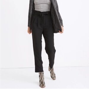Madewell Black Drapey Paperbag Pants